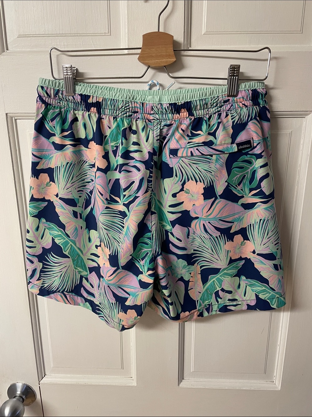 Chubbies The Night Faunas stretch swim trunks tropical leaf print men’s large - Picture 6 of 15